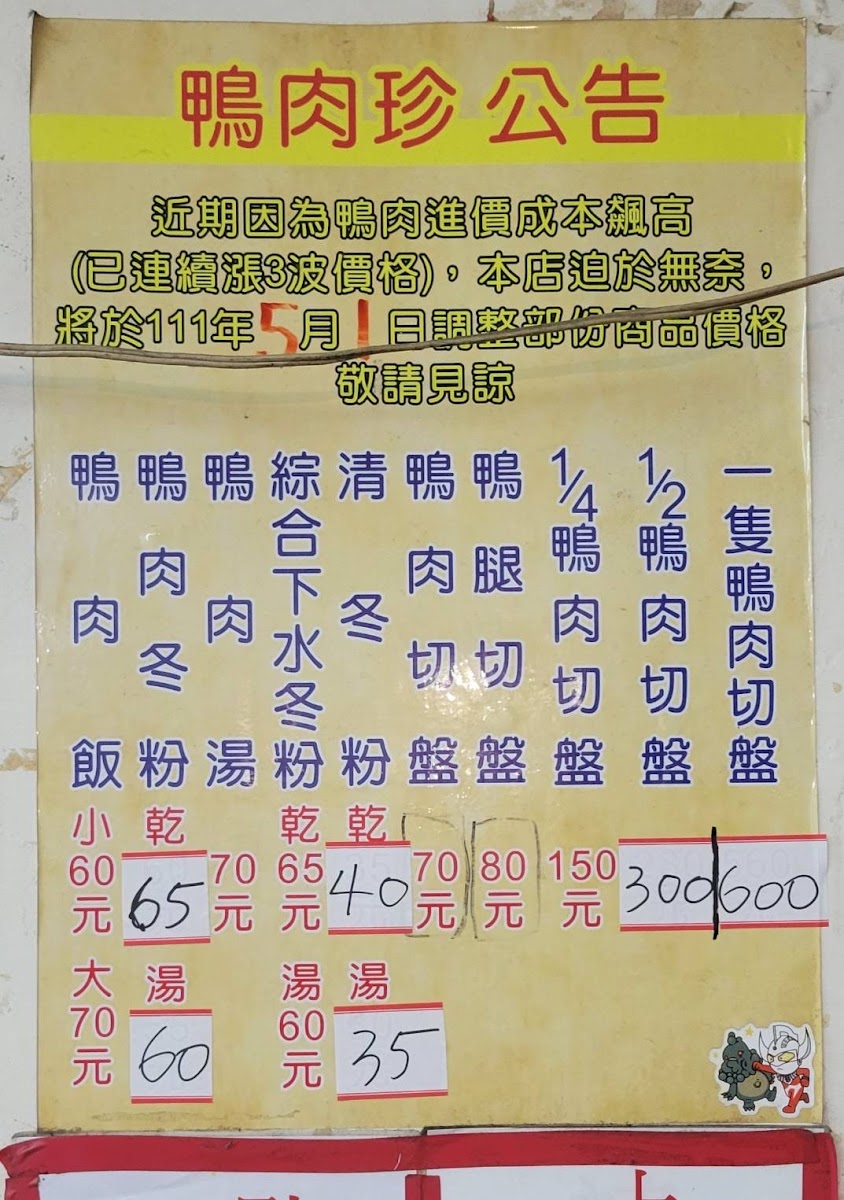 Menu Duck Zhen-9