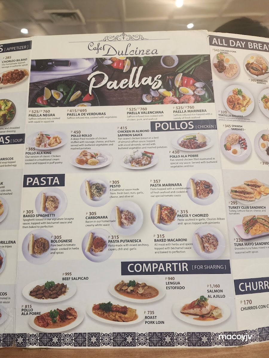 Menu Dulcinea-10