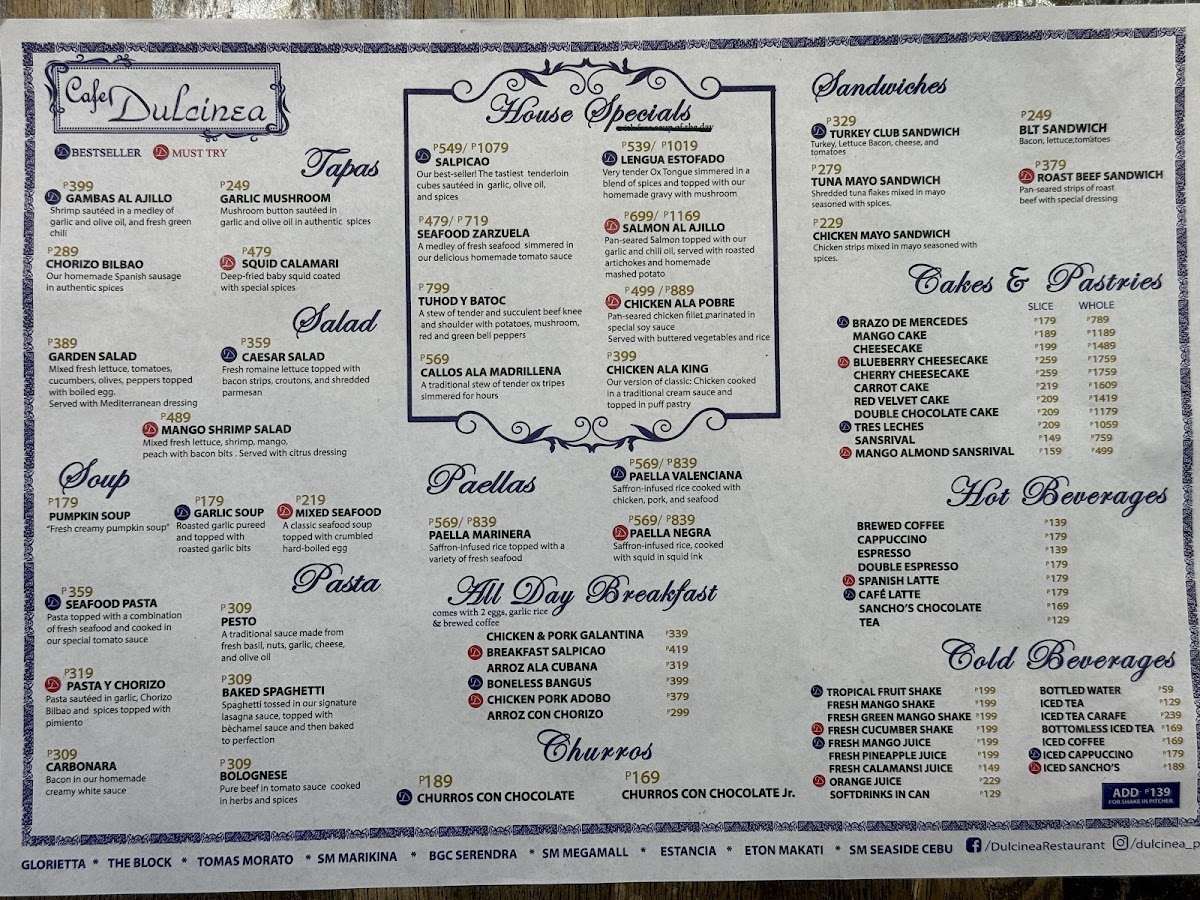 Menu Dulcinea-2