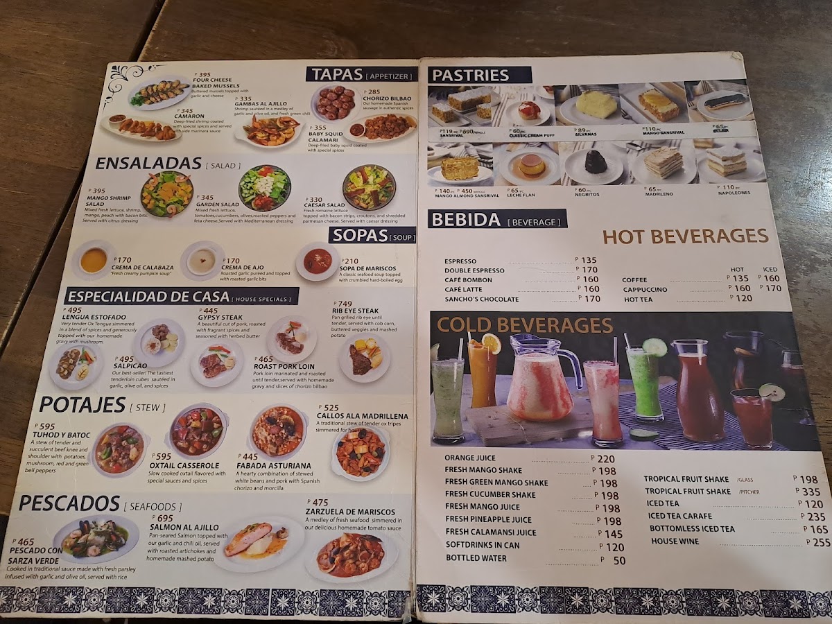 Menu Dulcinea-5