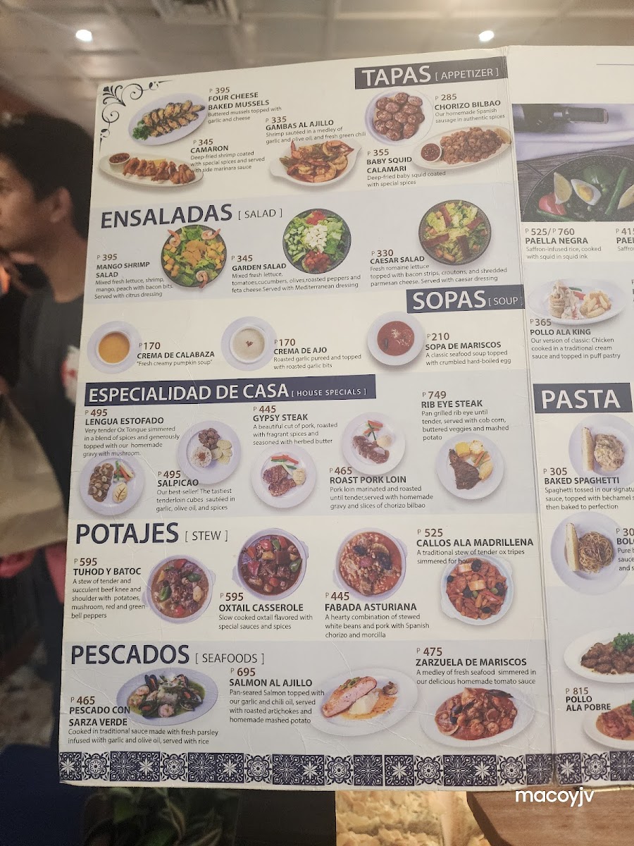 Menu Dulcinea-9