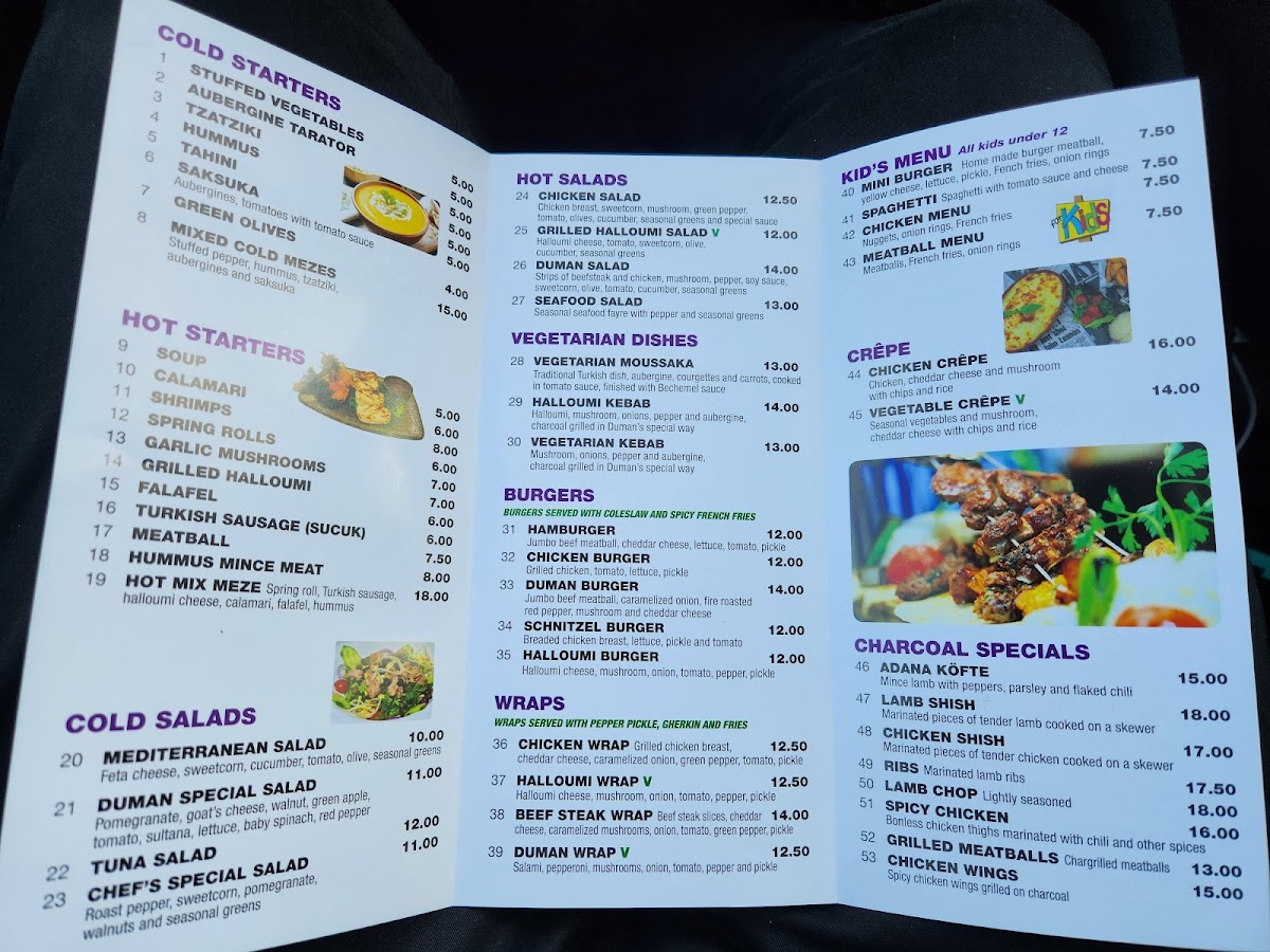 Menu Duman Turkish Mediterranean Grill Bar-2