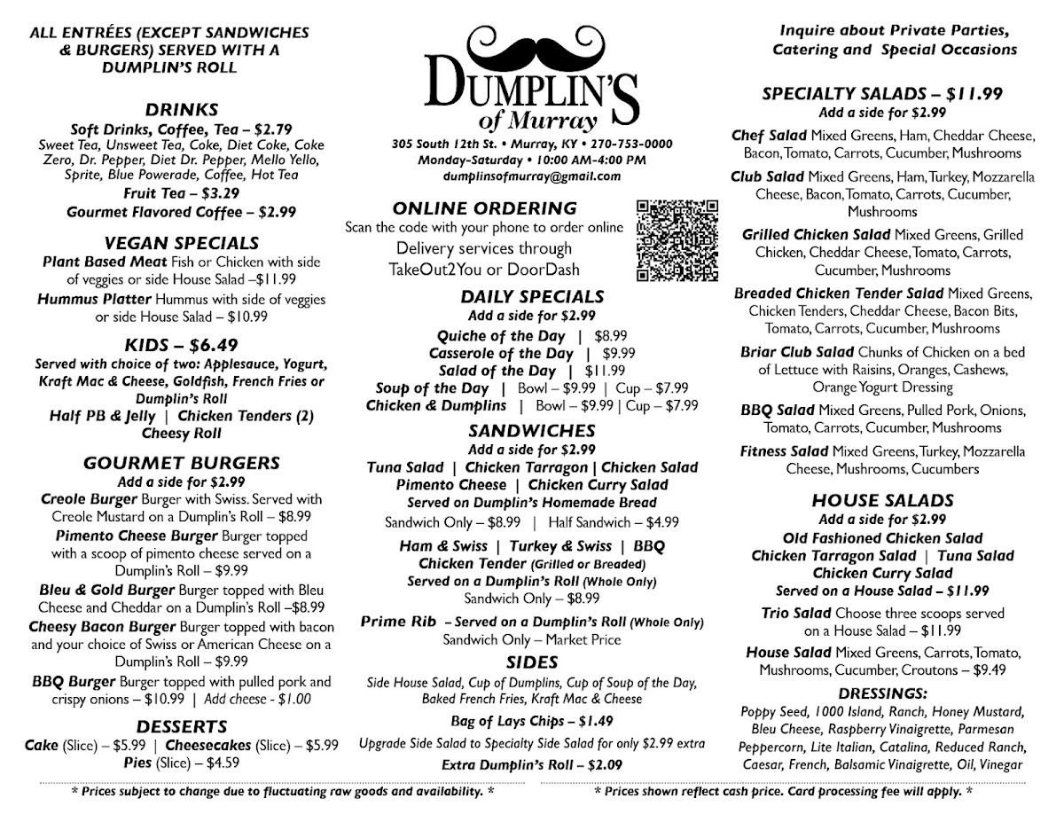 Menu Dumplin’S Of Murray-2