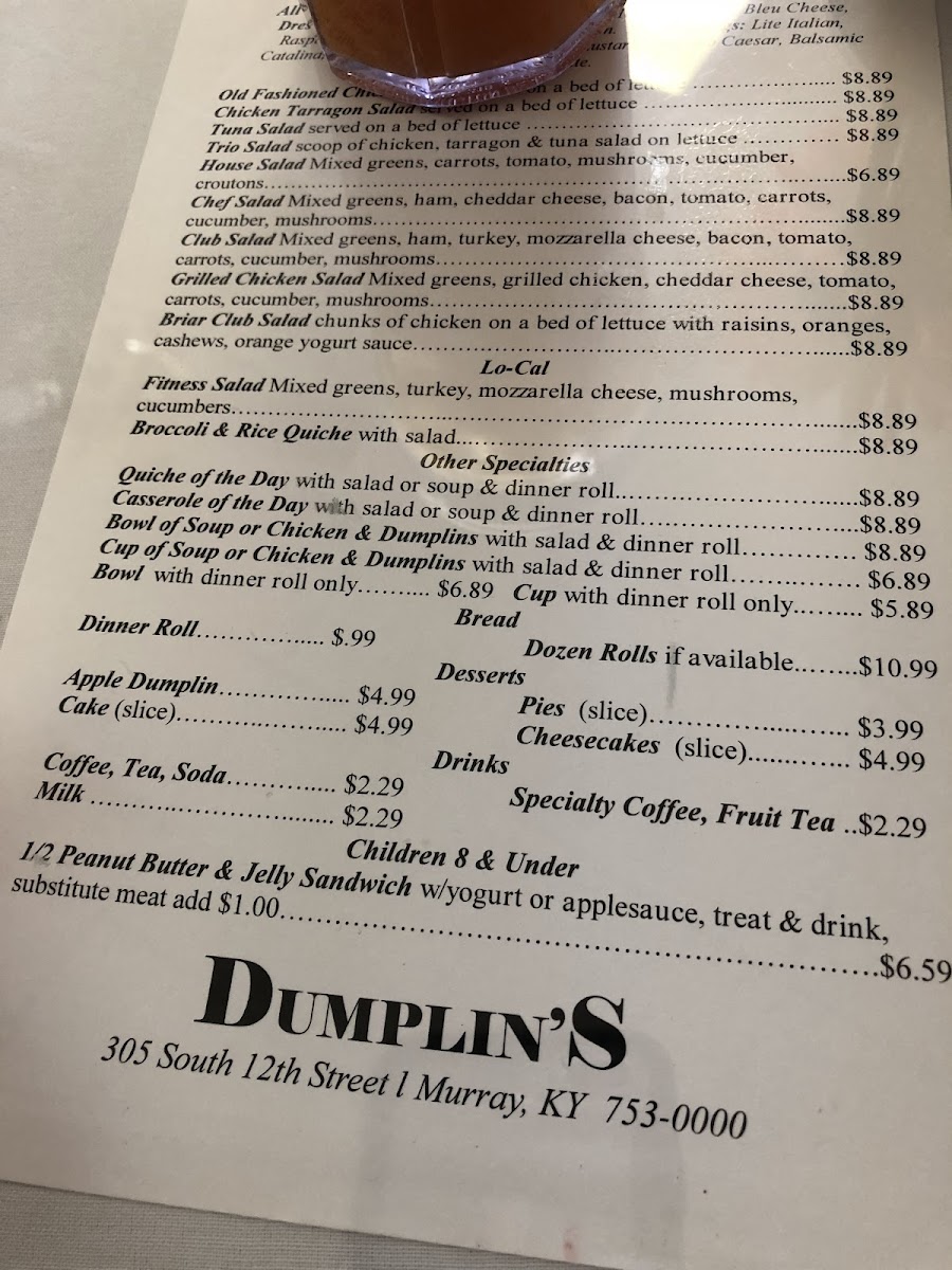 Menu Dumplin’S Of Murray-8