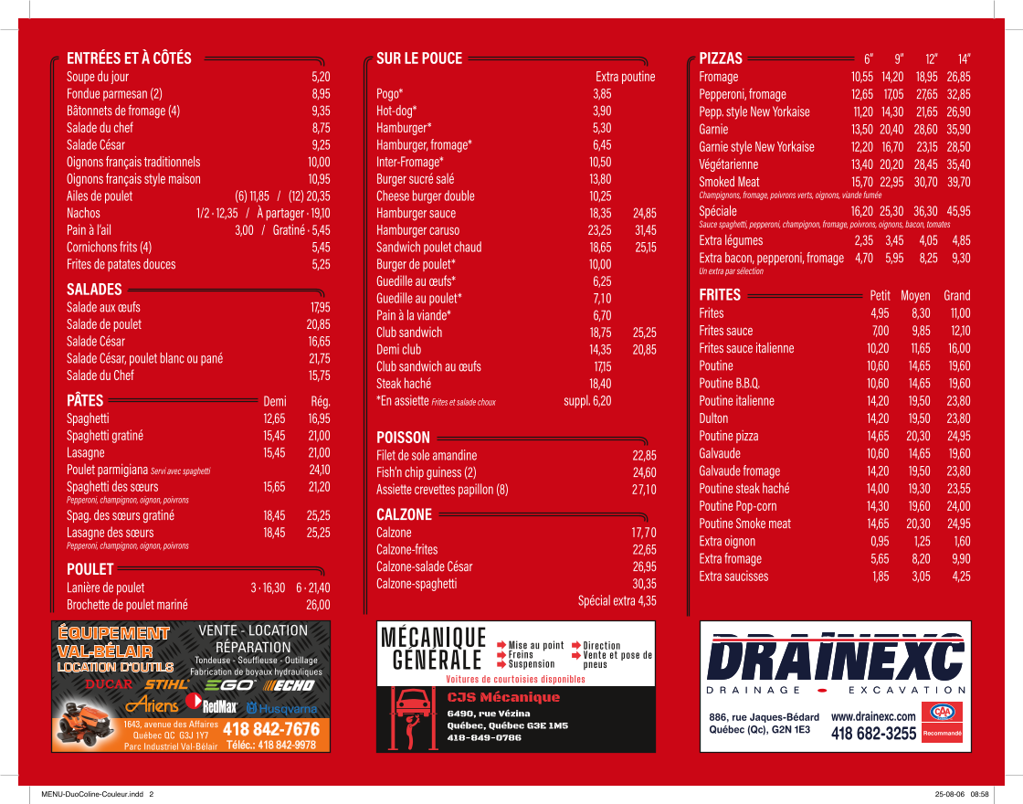 Menu Duo De La Colline-1