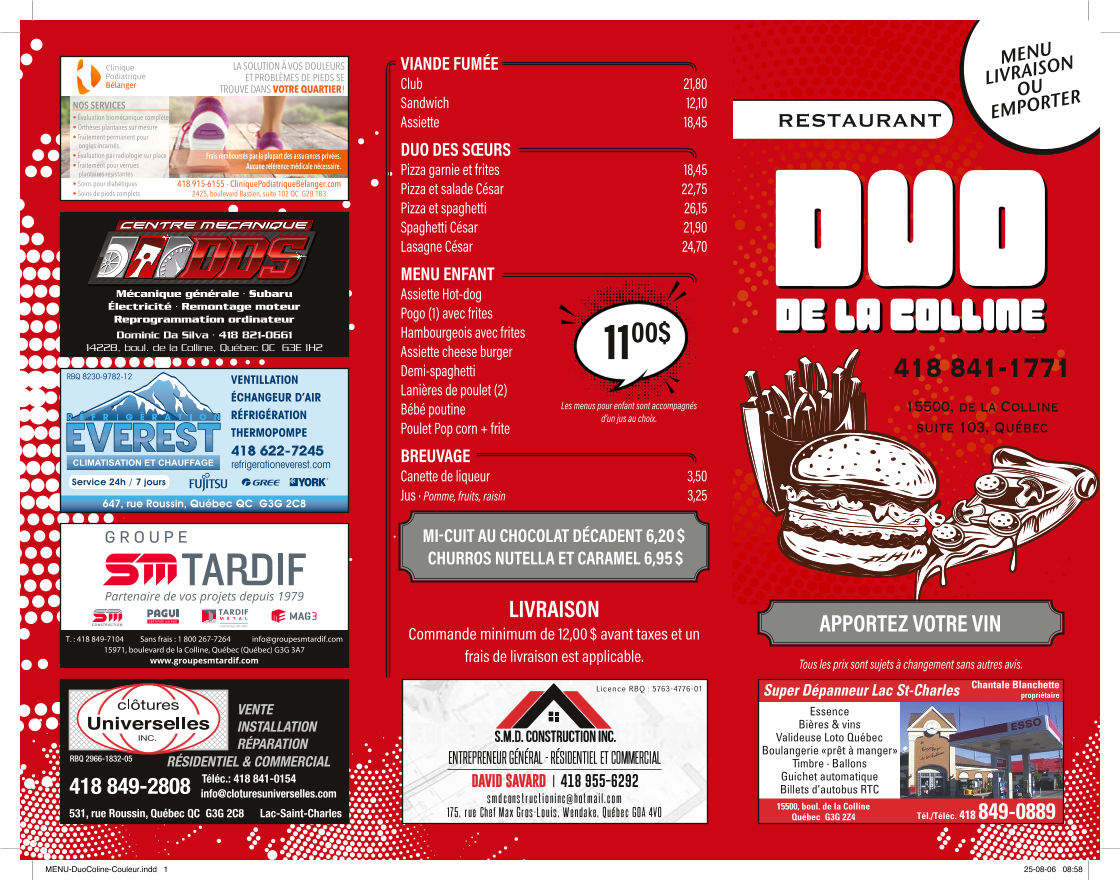 Menu Duo De La Colline-2