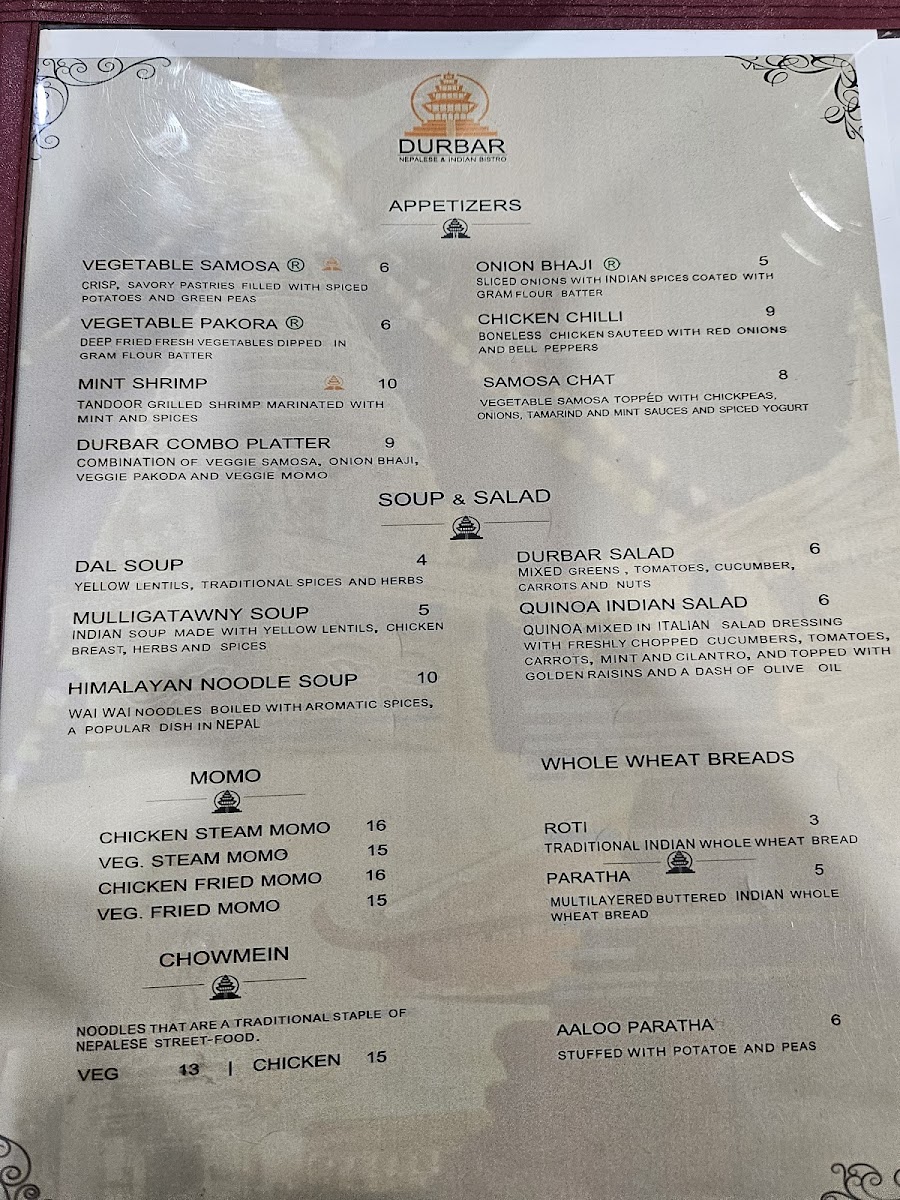 Menu Durbar Nepalese And Indian Bistro (Loveland)-1