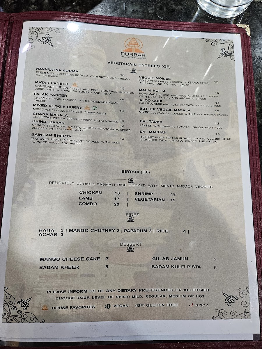 Menu Durbar Nepalese And Indian Bistro (Loveland)-2