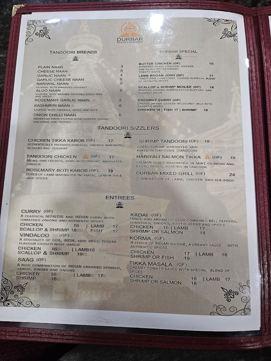 Menu Durbar Nepalese And Indian Bistro (Loveland)-3