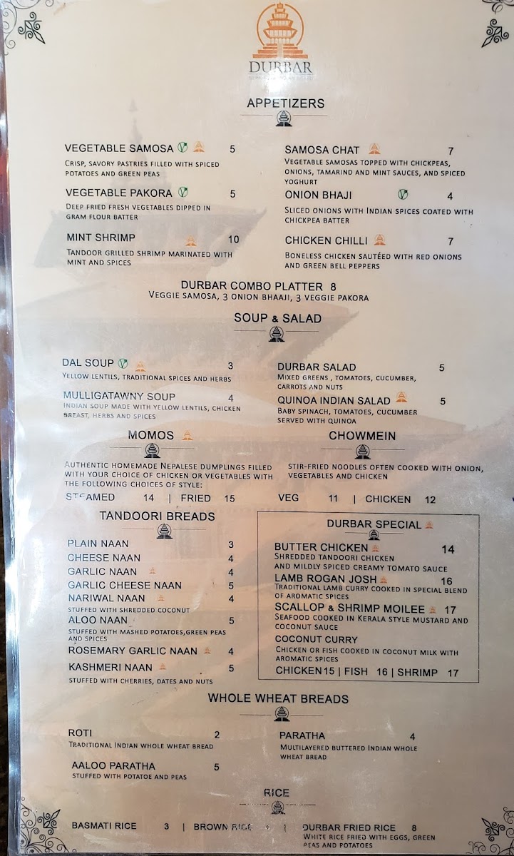 Menu Durbar Nepalese And Indian Bistro (Loveland)-5