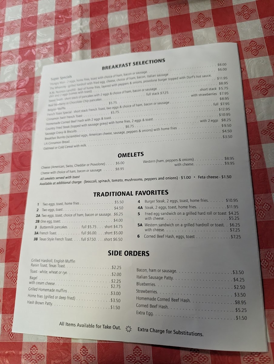 Menu Durf's Family Restaurant-3