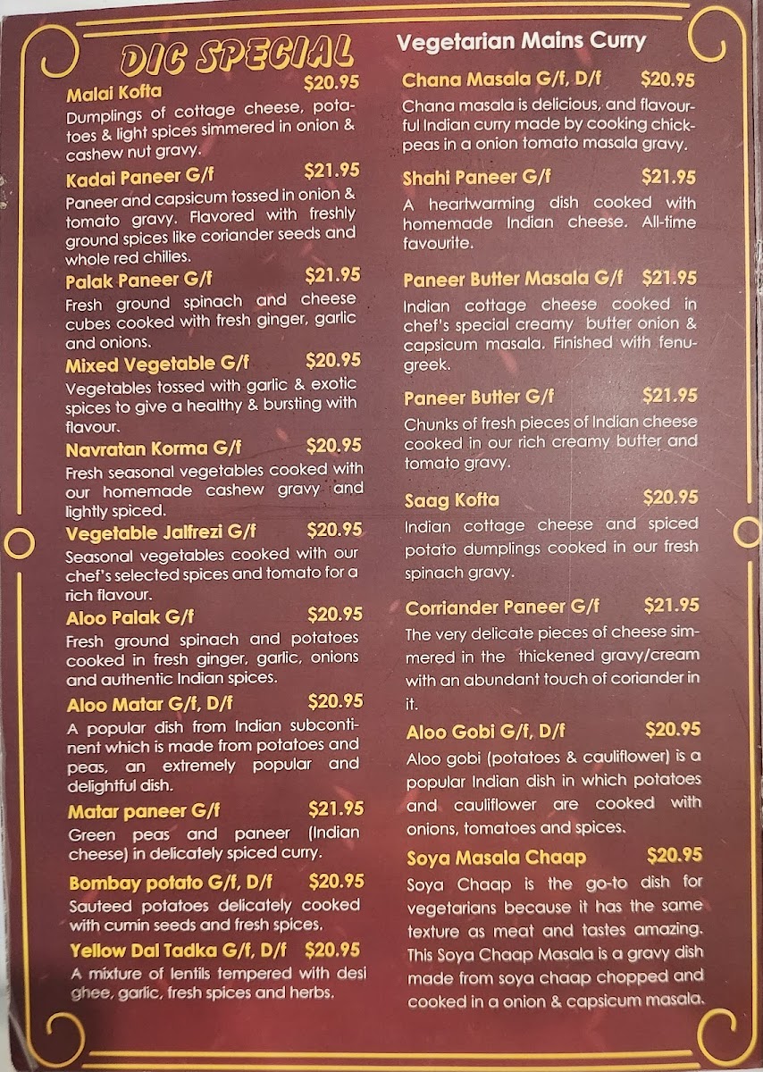 Menu Durga Indian Cuisine - Logan-1