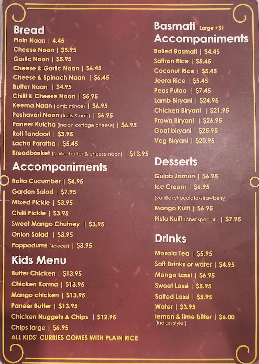 Menu Durga Indian Cuisine - Logan-5