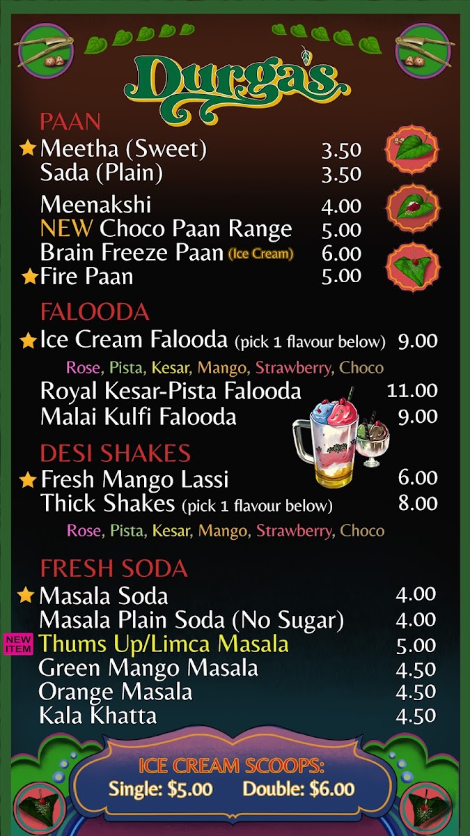 Menu Durga's Paan & Falooda House-1