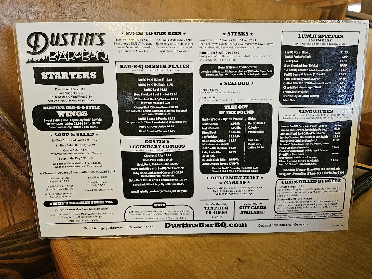 Menu Dustin's Bar-B-Q-1