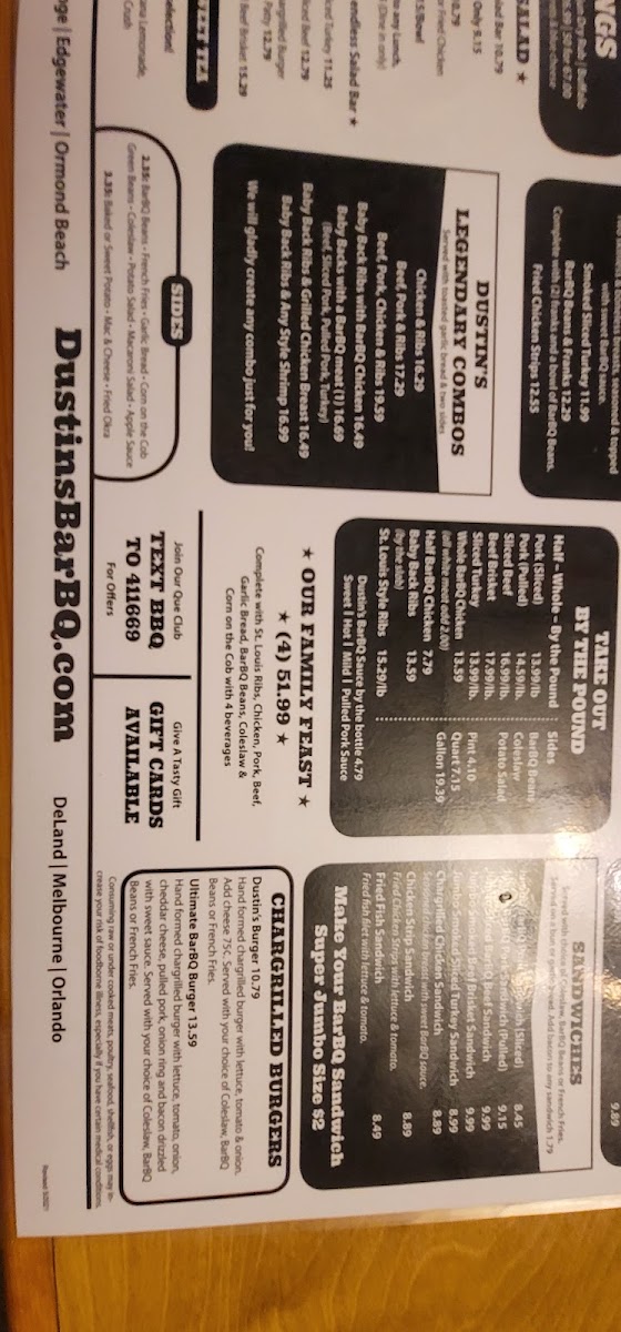 Menu Dustin's Bar-B-Q-10