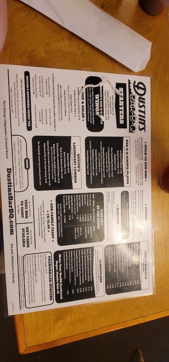 Menu Dustin's Bar-B-Q-9