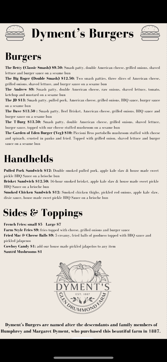Menu Dyment's Burgers-3