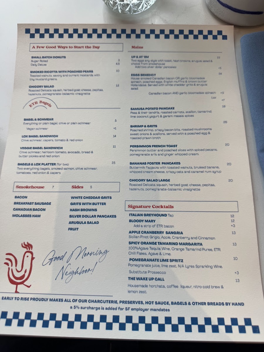 Menu Early To Rise, Scratch Made Brunch-5