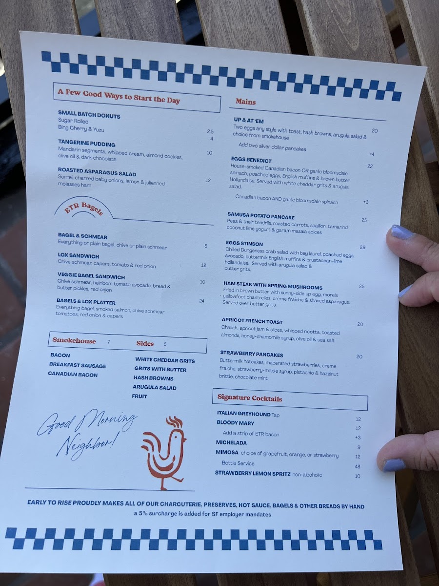 Menu Early To Rise, Scratch Made Brunch-9