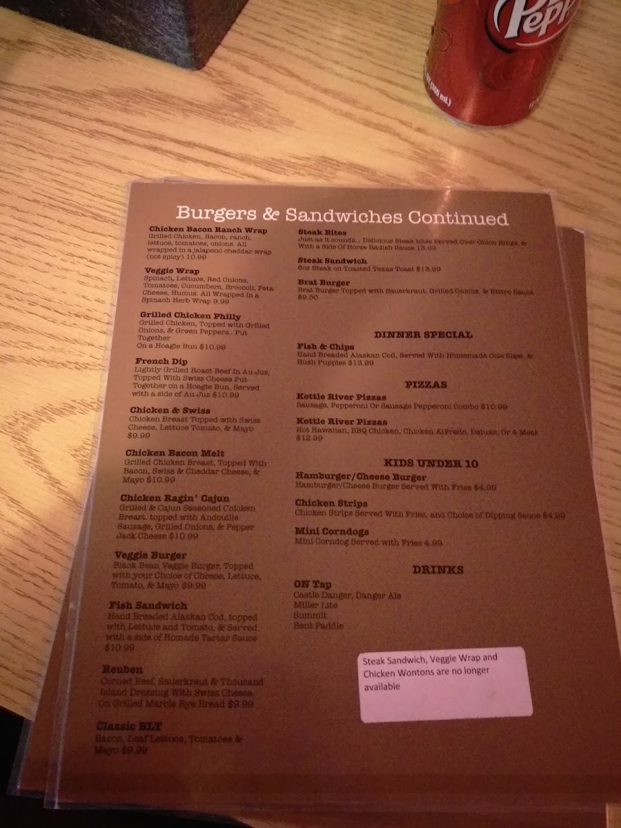 Menu Earthwood Inn, Restaurant, & Bar-3