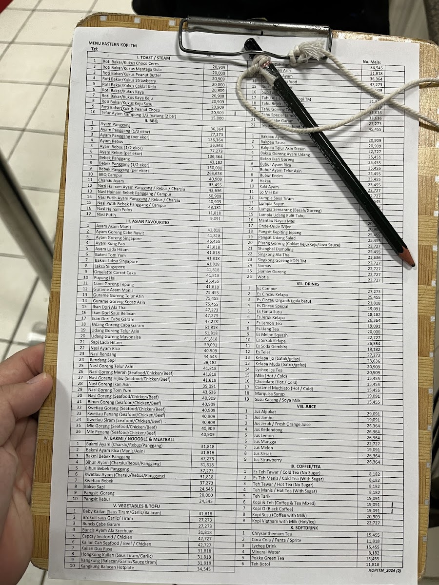 Menu Eastern Kopi Tm - Sms-4