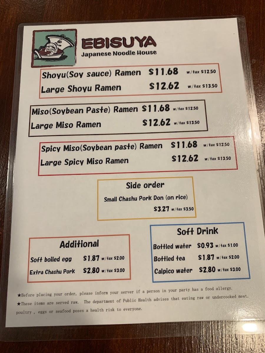 Menu Ebisuya Japanese Noodle House-10