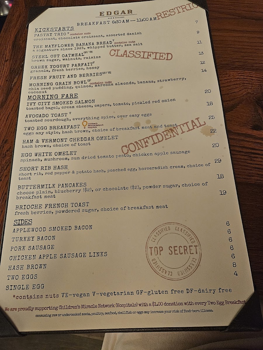 Menu Edgar Bar & Kitchen-1