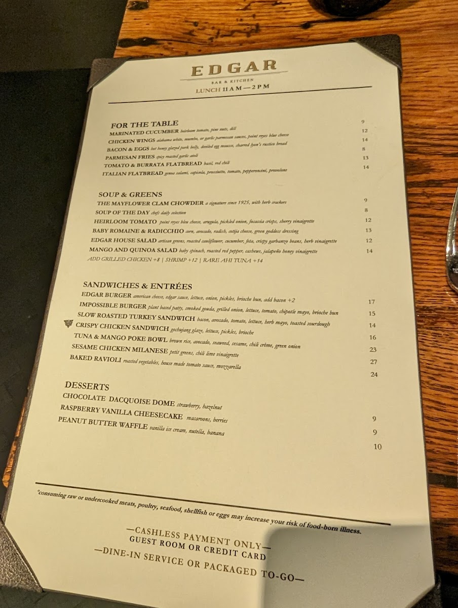 Menu Edgar Bar & Kitchen-8