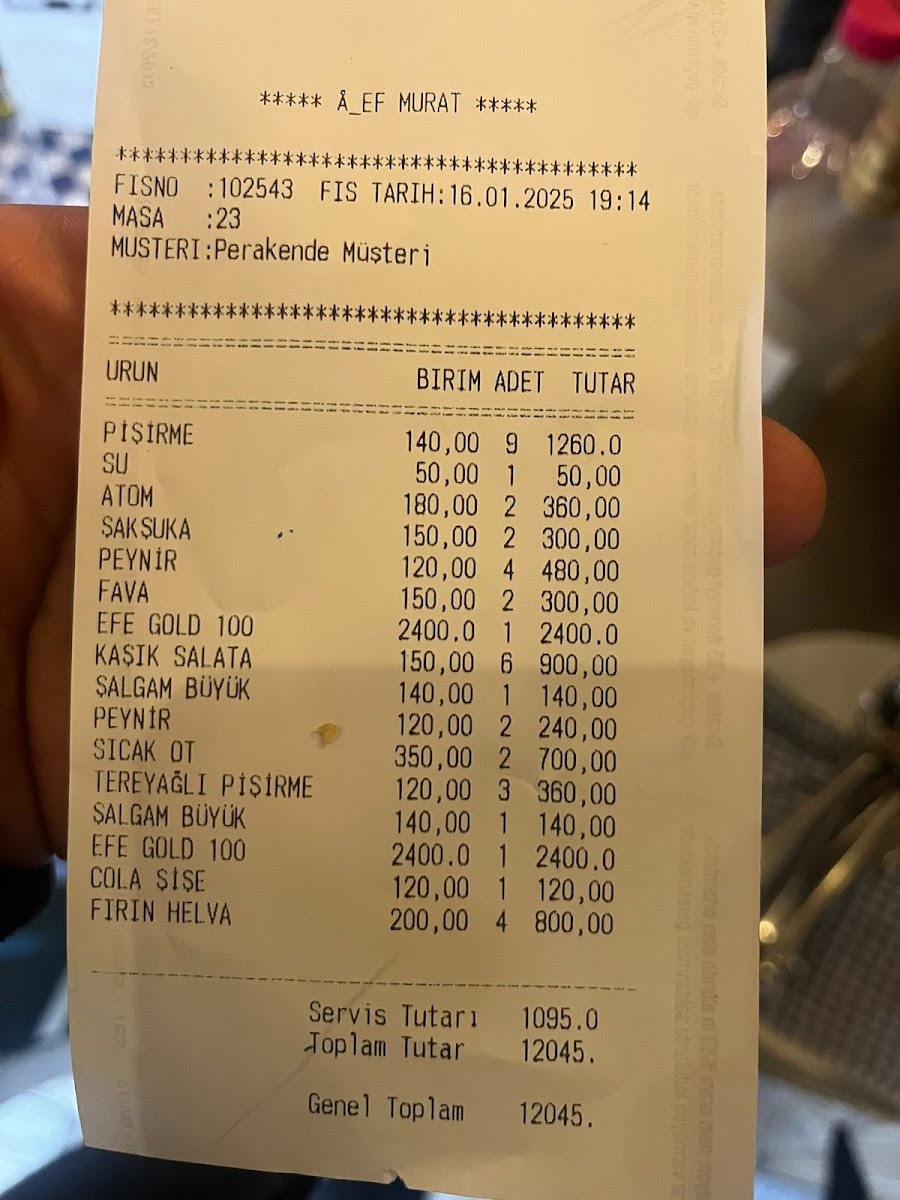 Menu Şef Murat Güzelbahçe Balık Restoranı-3