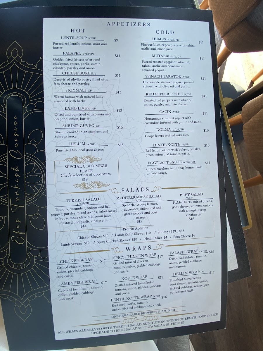 Menu Efes Turkish Cuisine - Bedford-1