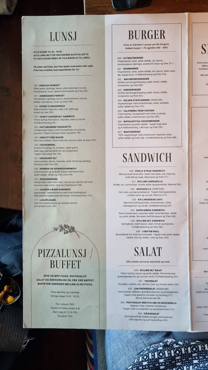Menu Egon Stavanger-2