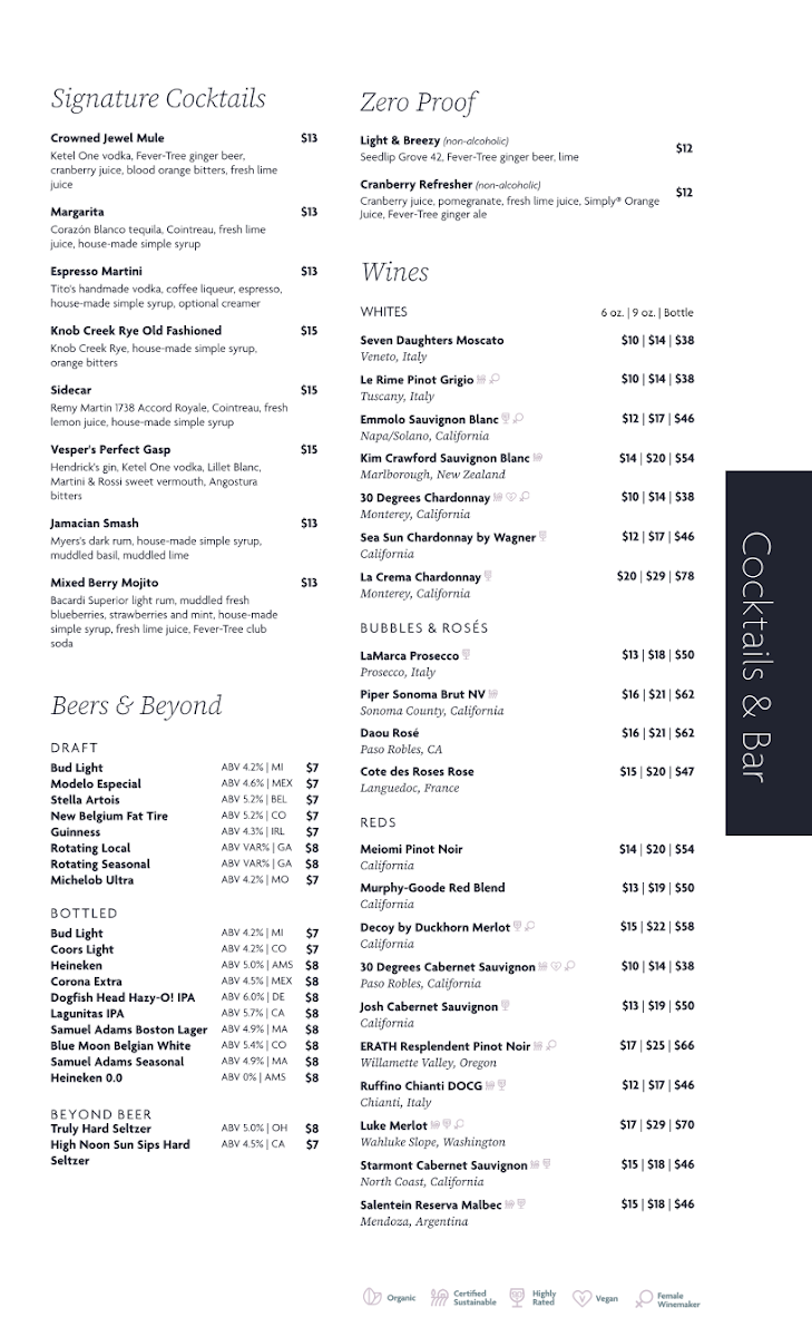 Menu Eighteen70 Restaurant & Bar-1