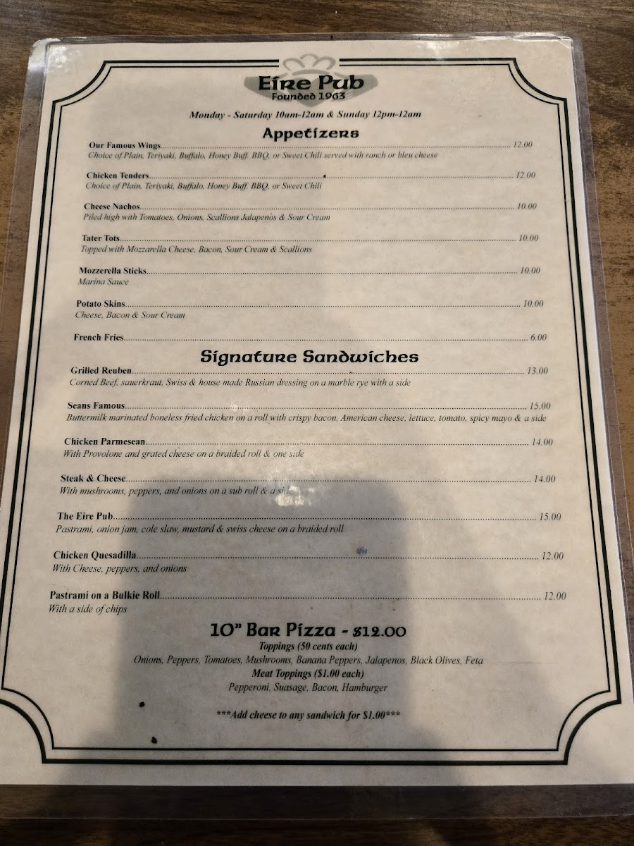 Menu Eire Pub-2
