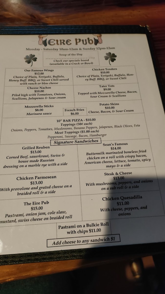 Menu Eire Pub-3