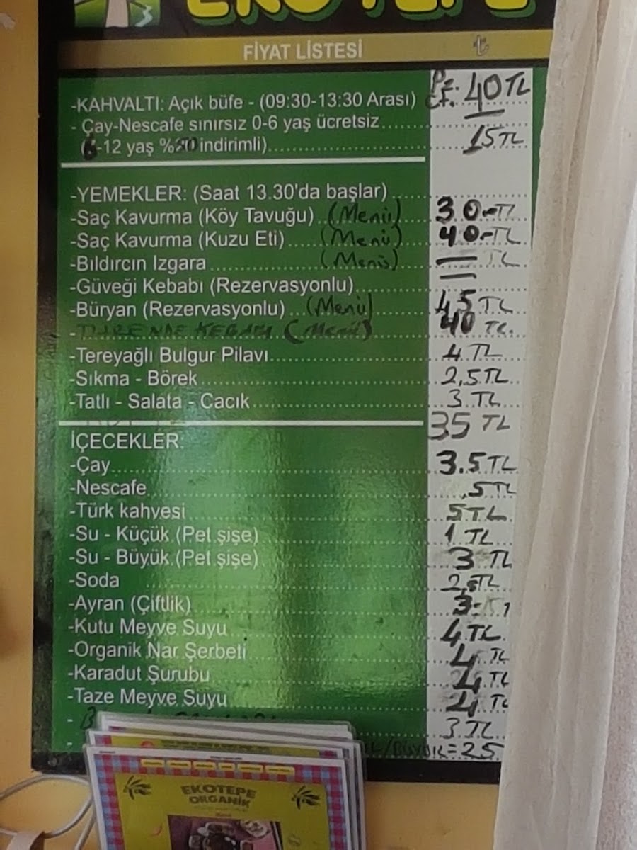 Menu Ekotepe Ekolojik Yaşam Çiftliği-2