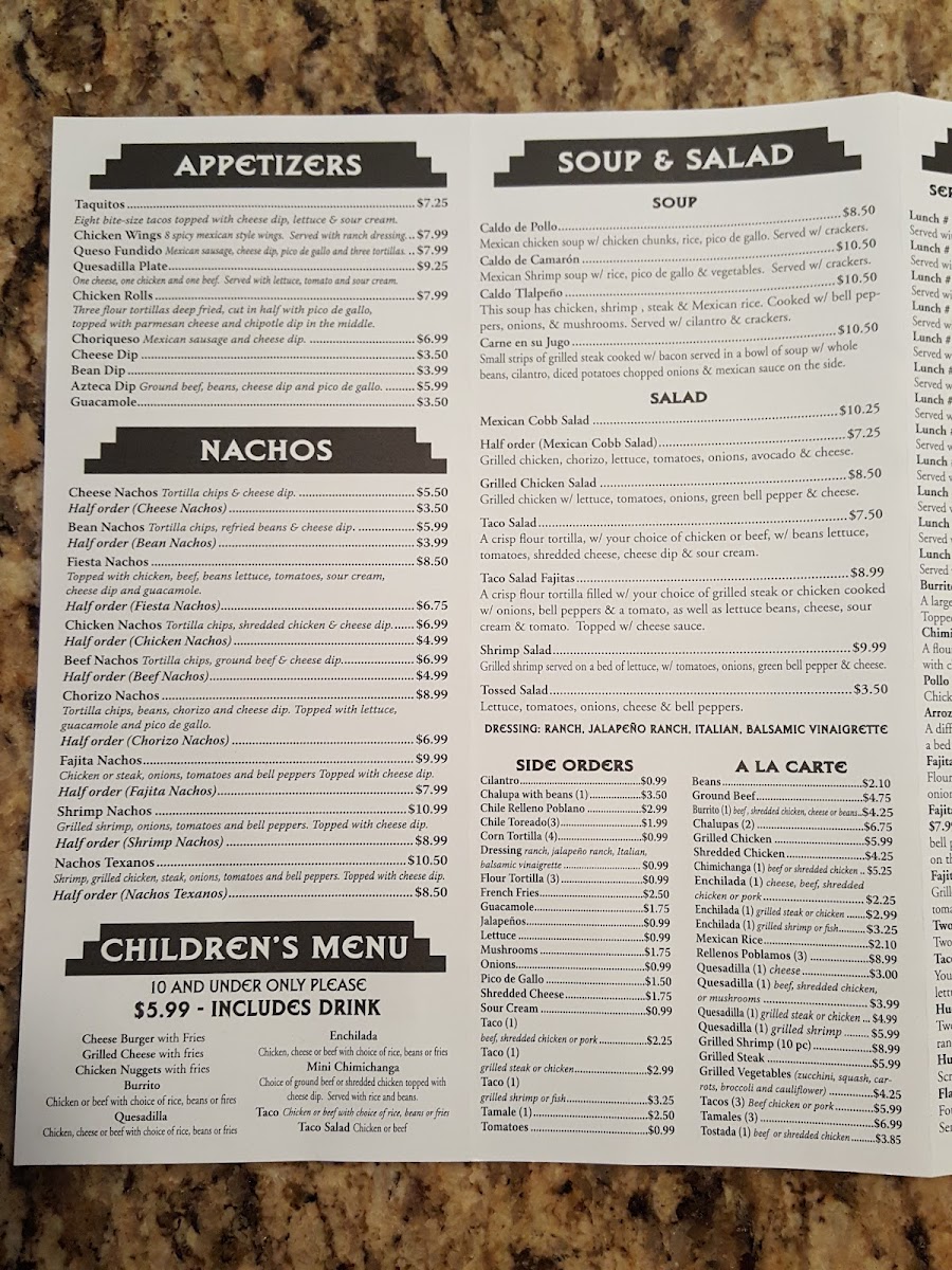 Menu El Azteca Mexican Restaurant-10