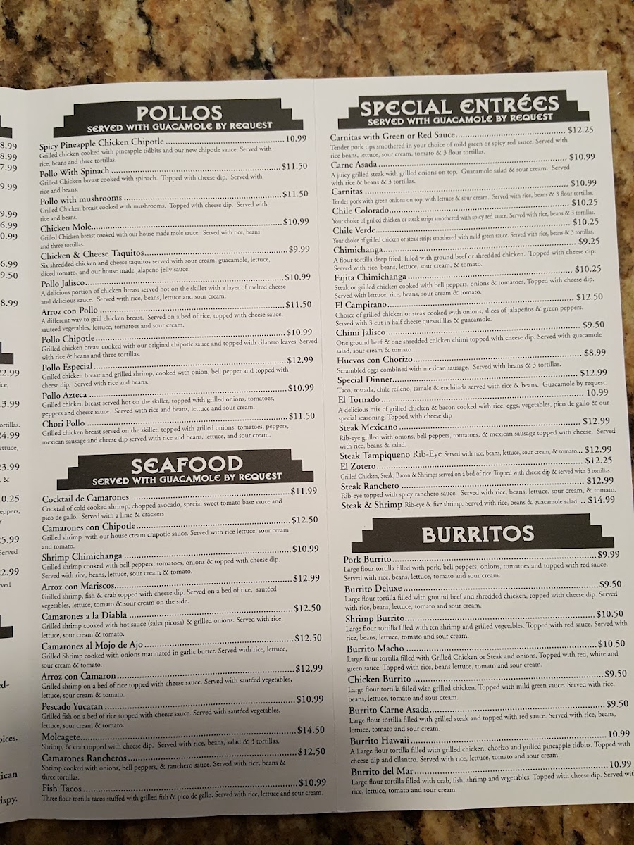 Menu El Azteca Mexican Restaurant-9