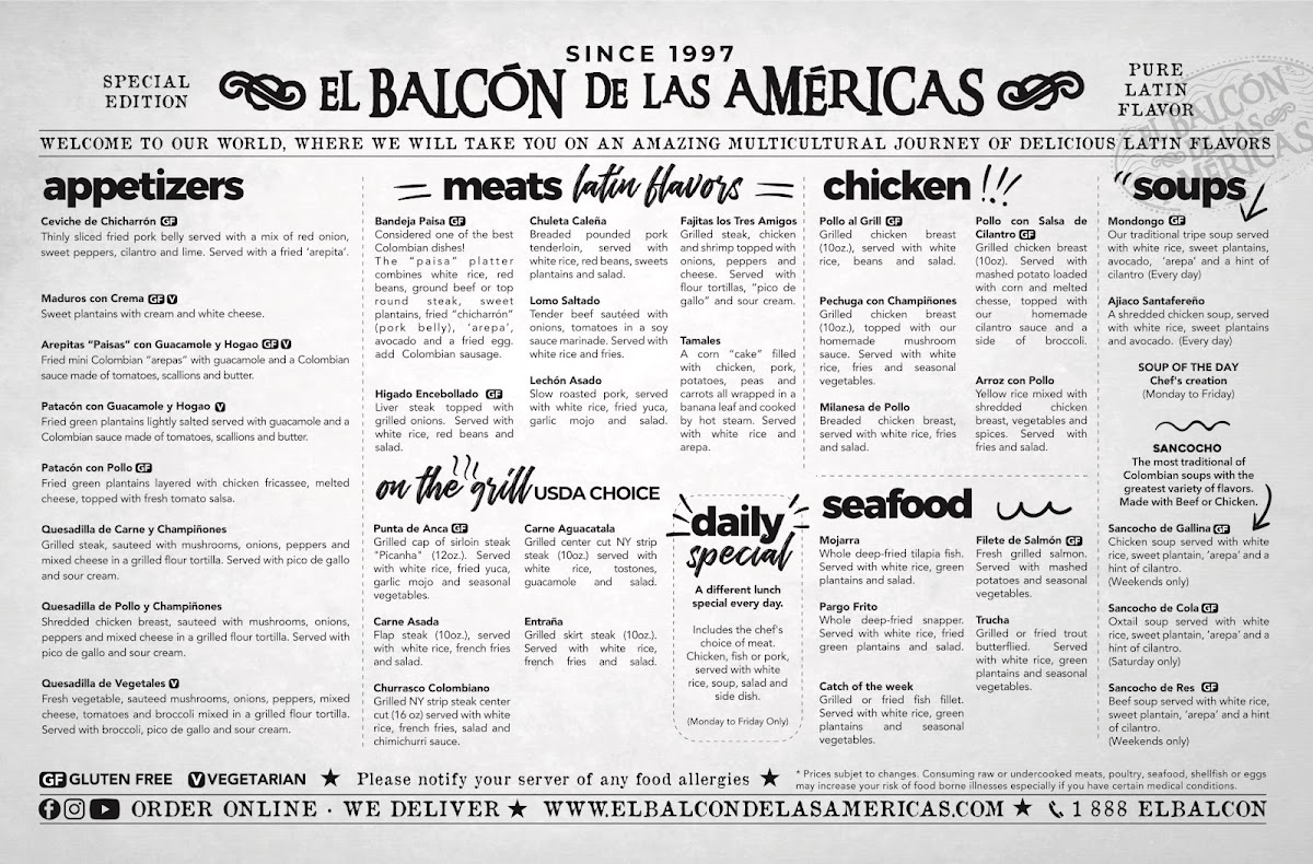 Menu El Balcón De Las Américas - Pembroke Pines-2