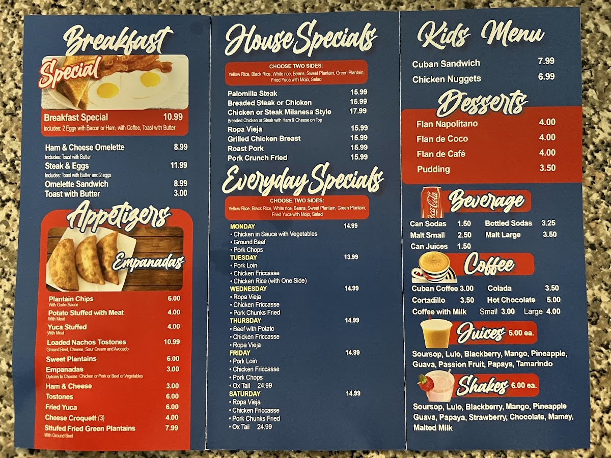 Menu El Bohio Cuban Cuisine-2