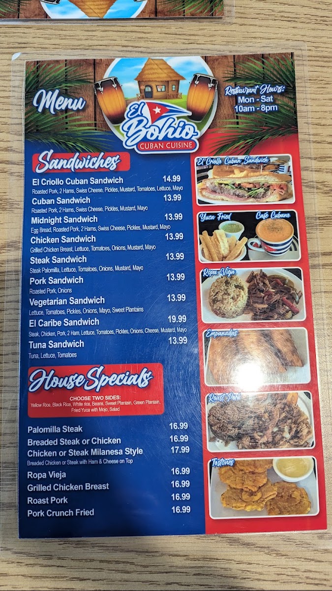 Menu El Bohio Cuban Cuisine-3
