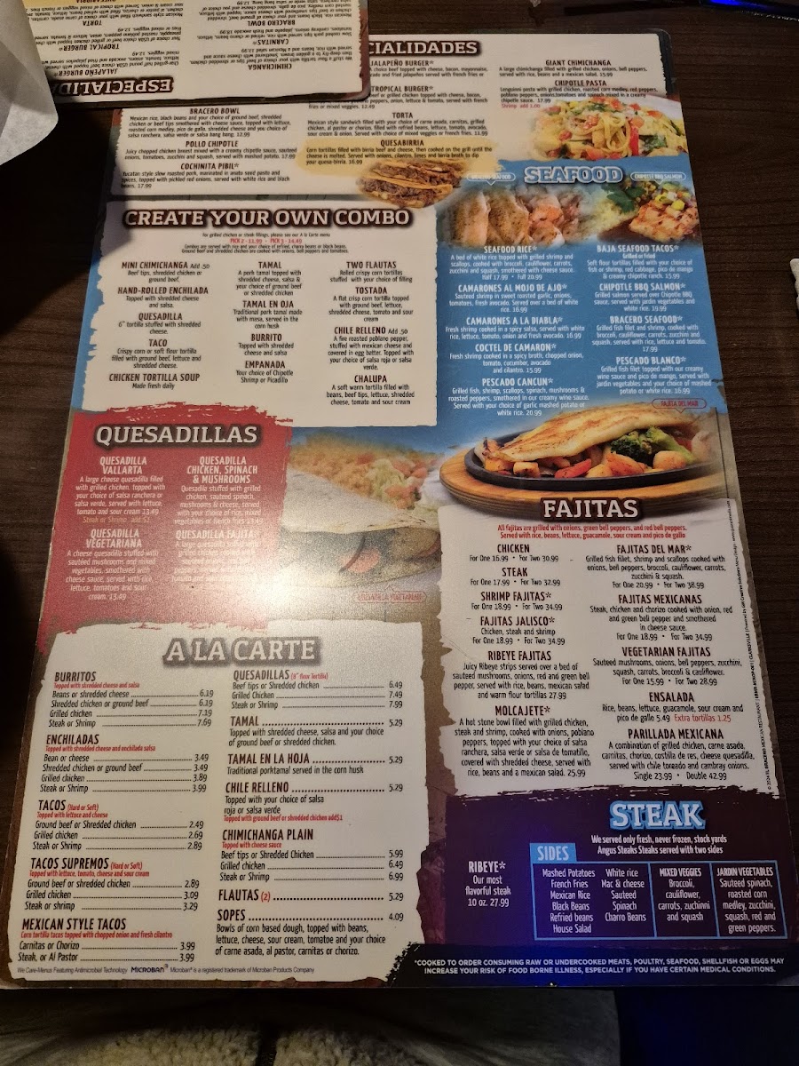 Menu El Bracero Of Clarksville Morris Rd-3