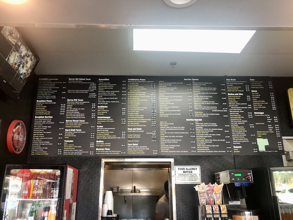 Menu El Burrito Taco Shop-1
