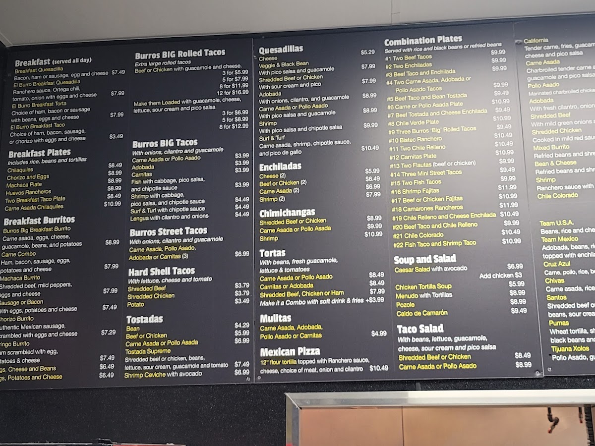 Menu El Burrito Taco Shop-3