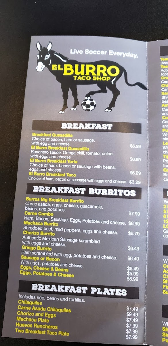 Menu El Burrito Taco Shop-7