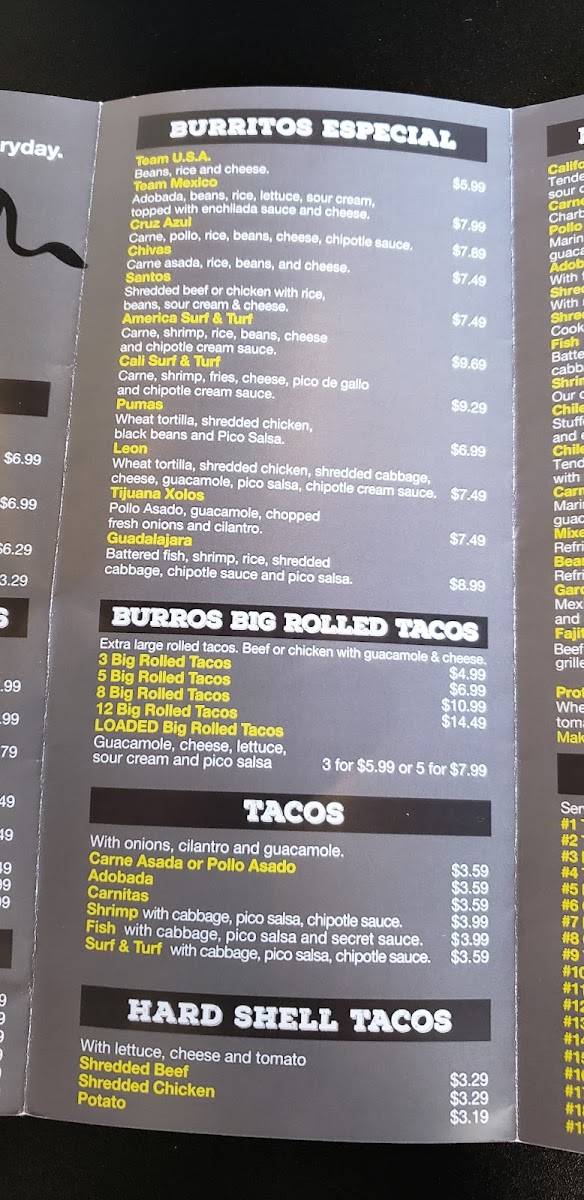 Menu El Burrito Taco Shop-9