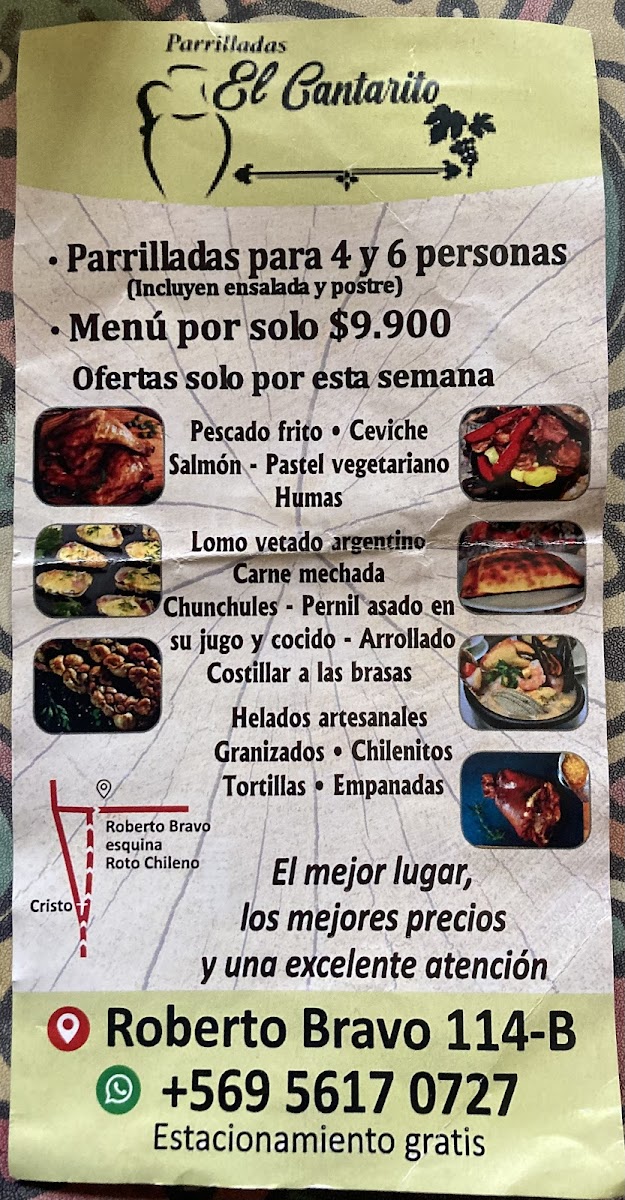 Menu El Cantarito De Pomaire-1