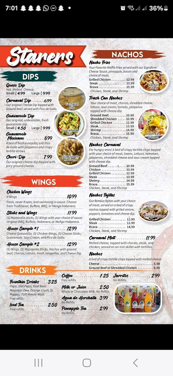 Menu El Carnaval Mexican Restaurant Llc-2