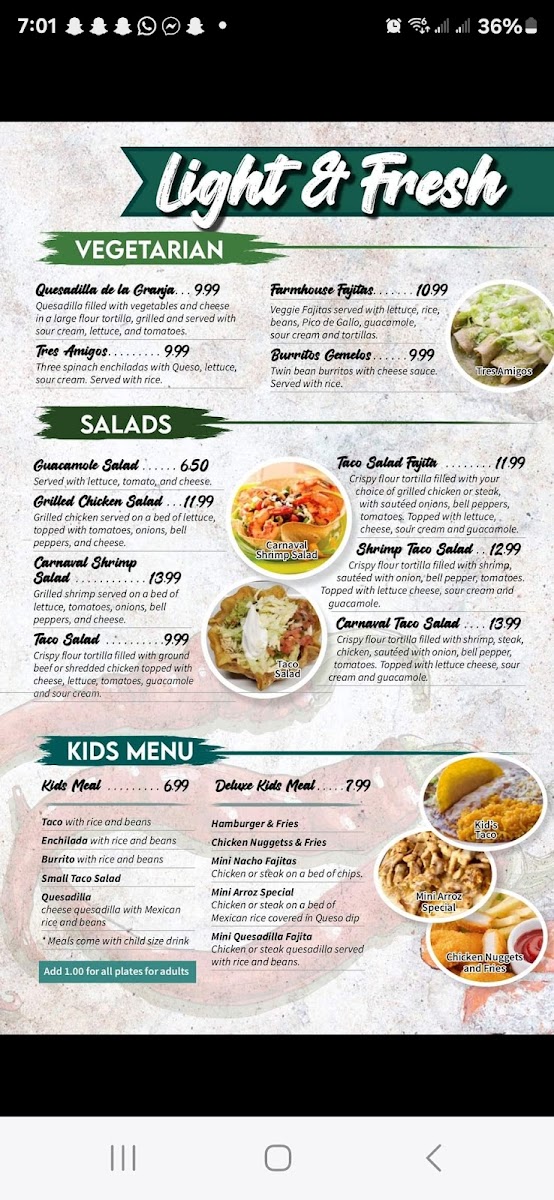 Menu El Carnaval Mexican Restaurant Llc-3