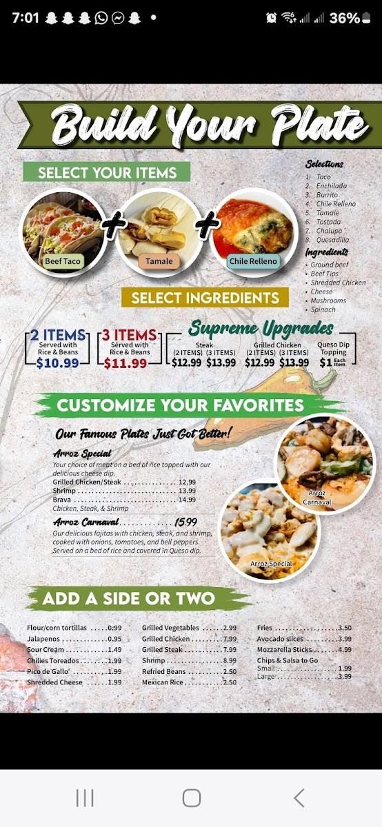 Menu El Carnaval Mexican Restaurant Llc-6
